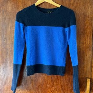 BLUE STRIPE THEORY CASHMERE SWEATER